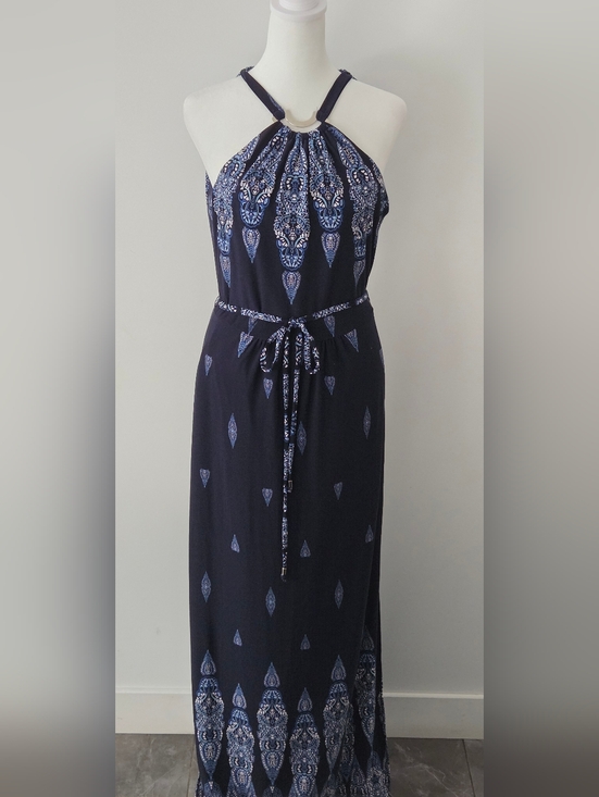 le chateau Dresses & Skirts - le chateau Navy Blue Strapless Maxi Dress with Paisley Print